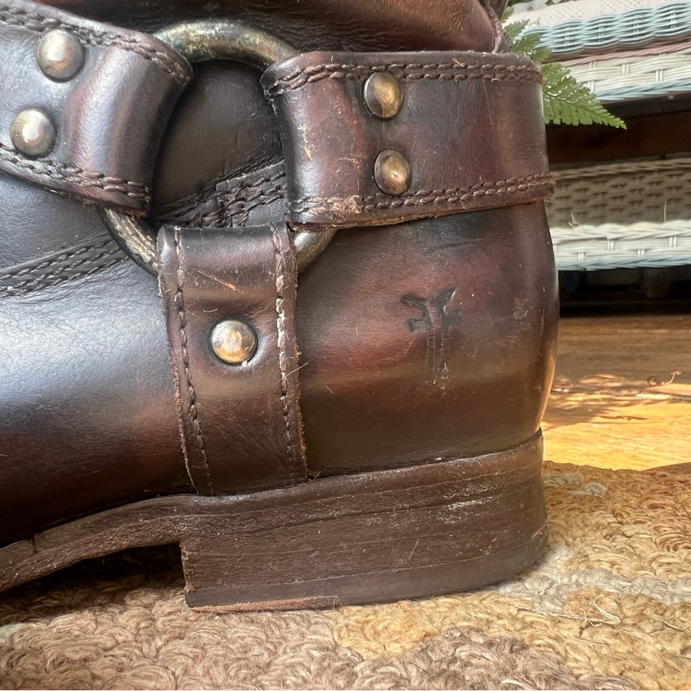 Frye harness knee high boots